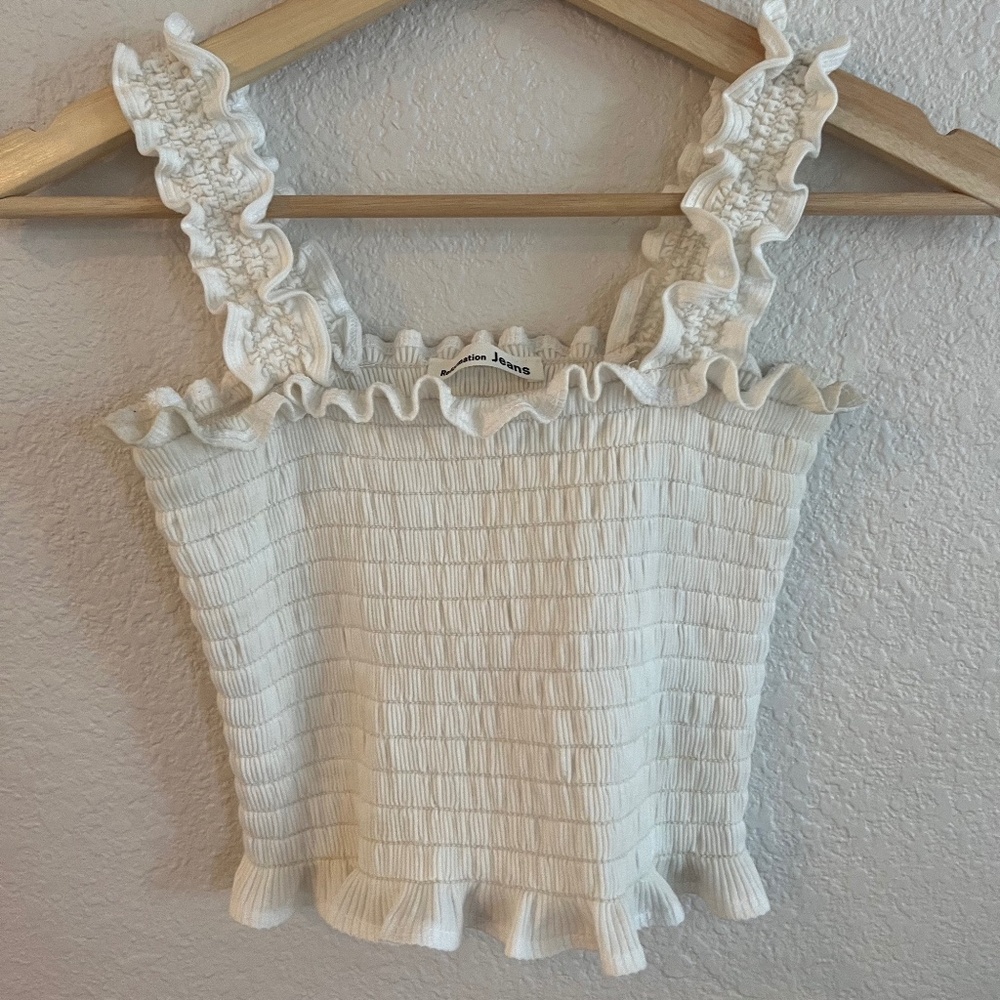 Reformation Smocked Tank